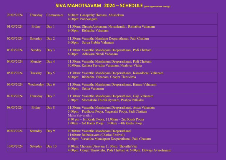 Shiva Mahotsavam 2024 SRI VENKATESWARA TEMPLE SVT   SIVA MAHOTSAVAM 2024 Details 768x543 